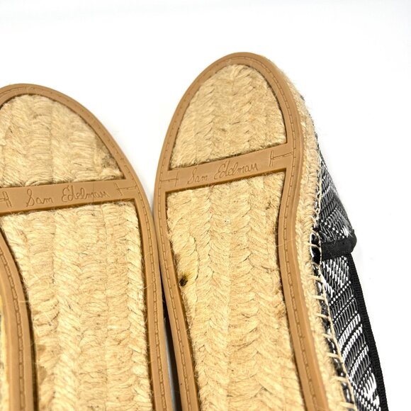 Sam Edelman Size 8 Lynn Black White Geometric Chevron Print Loafers Flats Shoes - Picture 10 of 12